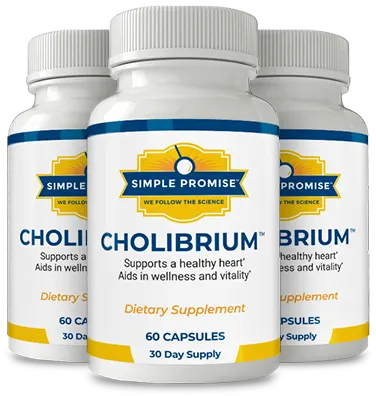 Single bottle of Cholibrium natural cholesterol support supplement — 60 capsules per bottle providing a full 30-day supply